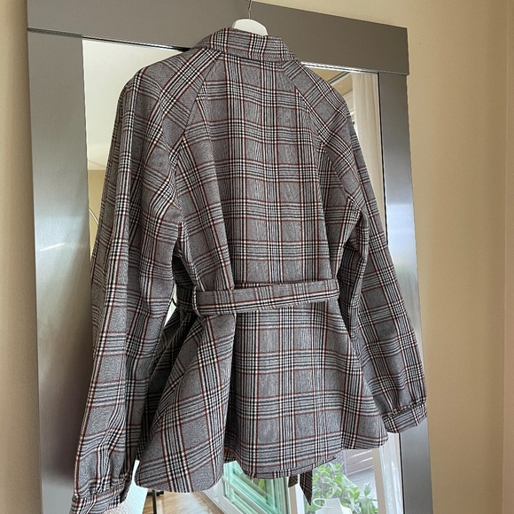 Allegra K - Plaid Jacket/Blazer Button Belted - L - Picture 11 of 16